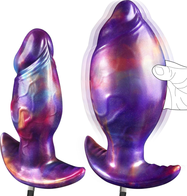 7.1 inch Inflatable Butt Plug Large Anal Toys, Huge Wearable Anal Plug with Safe T-Base, Expanding Anal Dildo Dialator Strechers Gay Sex Toys