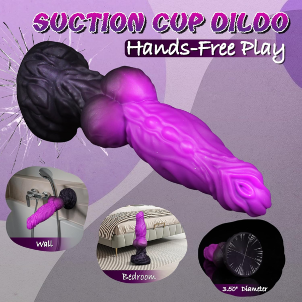 Fantasy Big-Knot Dildo with Suction Cup, Silicone Thick Monster Dildo