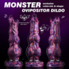 10 inch Monster Ovipositor Dildo with 4 Eggs, Fantasy Thick Egg Dildo with Suction Cup, Adult Sex Toys & Games
