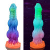 9.65 inch Fantasy Glow-in-the-Dark, Double-Knot Dildo with Suction Cup, Thick Silicone Dildo
