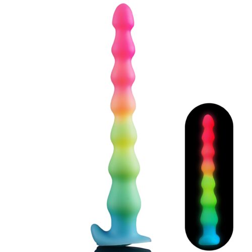 Long Anal Beads Butt Plug, 14.6inch Fantasy Glow-in-the-Dark Anal Plug