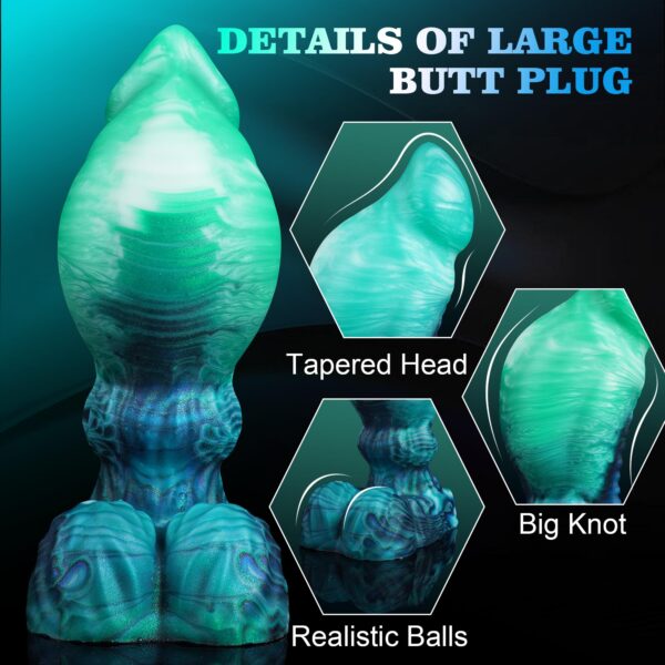 Fantasy Big-Knot Dildo, Thick Silicone Monster Anal Dildo