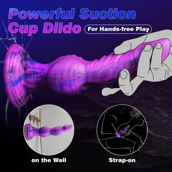 Version 1.0.0 9.84 inch Fantasy Knot Dildo, Monster Dragon Dildo with Suction Cup, Soft Silicone Adult Toy