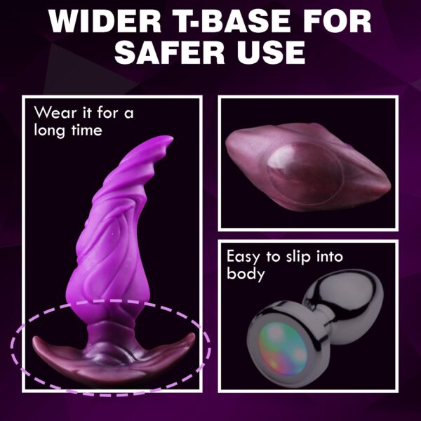 Large Wearable Butt Plug with T-Base, Soft Silicone Anal Plug
