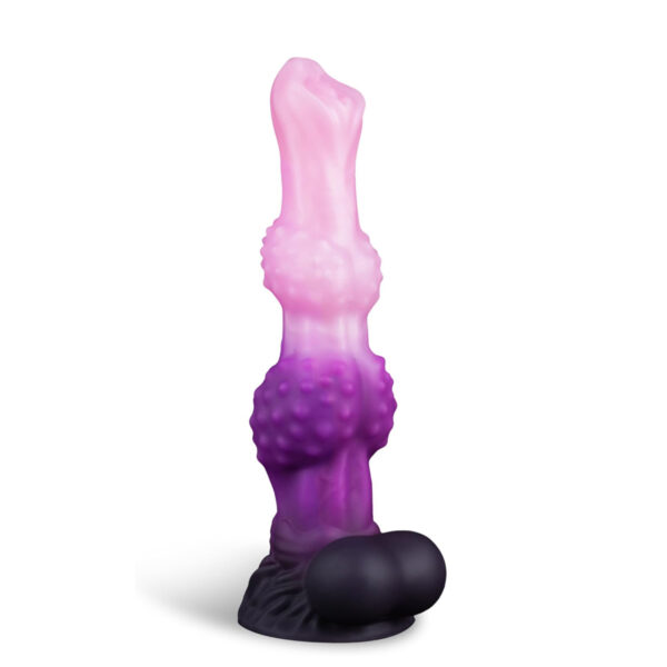 主图01 9.84 inch Double-Knot Dildo with Suction Cup, Soft Silicone Thick Anal Dildo