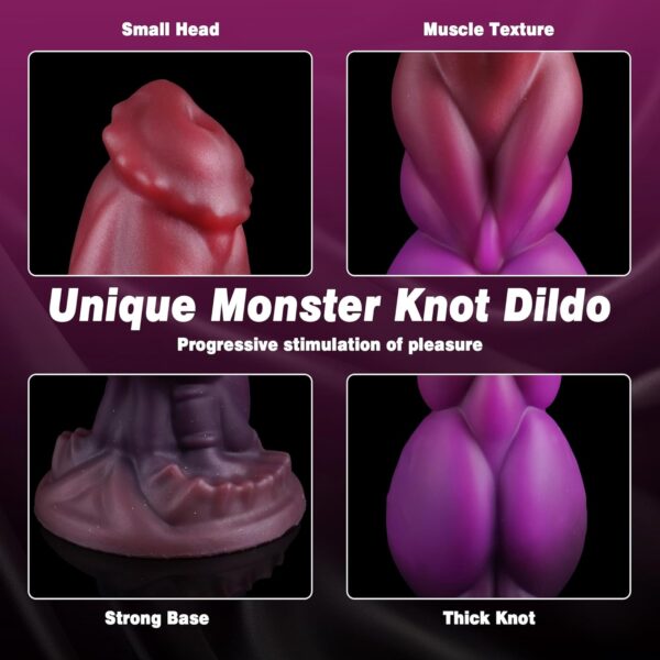 主图02 9 inch Fantasy Knot Dildo with Suction Cup, Monster Big-Knot Anal Dildo