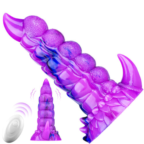 Thrusting Vibrating Dildo, Soft Silicone Fantasy Anal Dildo with Suction Cup