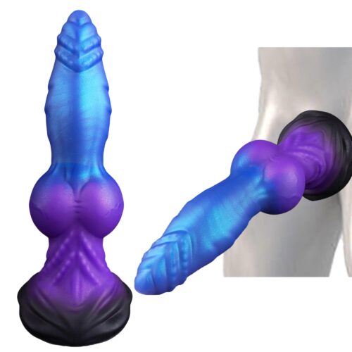 Fantasy Dragon Knot Dildo, Thick Silicone Monster Dildo with Scution Cup, Sex Toys for Women Men